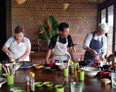 Cooking class at Bali Asli Restaurant.