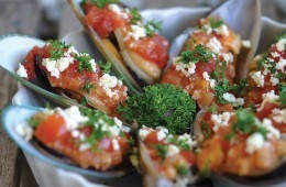 Baked Mussels with Feta Cheese