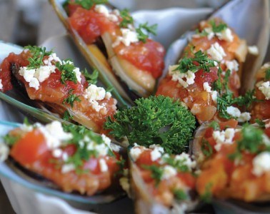 Baked Mussels with Feta Cheese